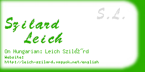 szilard leich business card